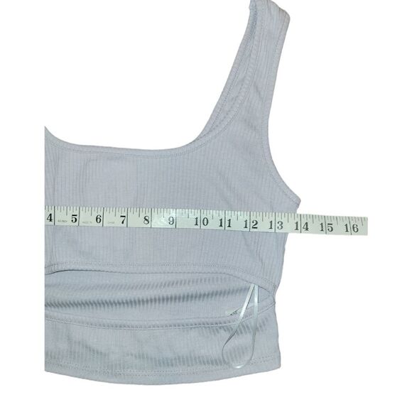 NWT Papermoon Light Purple Lavender Ribbed Cut Out Cropped Tank M - Picture 4 of 7
